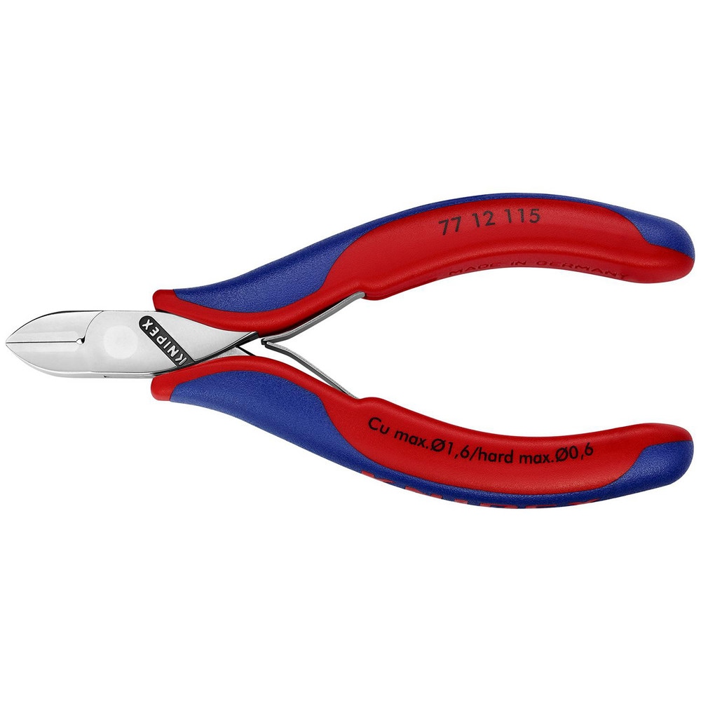 Cutting Pliers, Insulated: No , Overall Length (Inch): 5-1/2in , Head Style: Cutter, Diagonal , Cutting Style: Semi-Flush, Bevel , Handle Color: Red, Blue  MPN:77 12 115