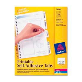 Avery® Printable Self-Adhesive Tabs 1-1/4