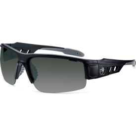 Ergodyne® Skullerz® DAGR-AFAS Half Frame Safety Glasses Smoke Lens Matte Black Frame 52035