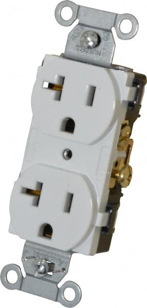 Straight Blade Duplex Receptacle: NEMA 5-20R, 20 Amps, Self-Grounding MPN:CR20WHI