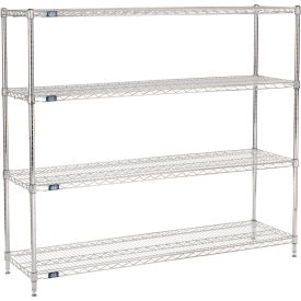 Nexel® 4 Shelf Chrome Wire Shelving Unit Starter 60