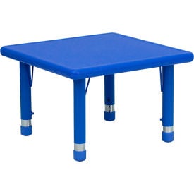 Flash Furniture 24'' Square Height Adjustable Activity Table - Plastic - Blue YCX-002-2-SQR-TBL-BLUE-GGYU-