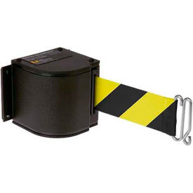 Lavi Industries Warehouse Retractable Belt Barrier Black Case W/18' Black/Yellow Belt 18/SF/QM/WB/SH