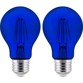 Sunlite® LED A19 Colored Filament Light Bulb E26 Base 4.5W 55 Lumens Blue Pack of 2 81080-SU