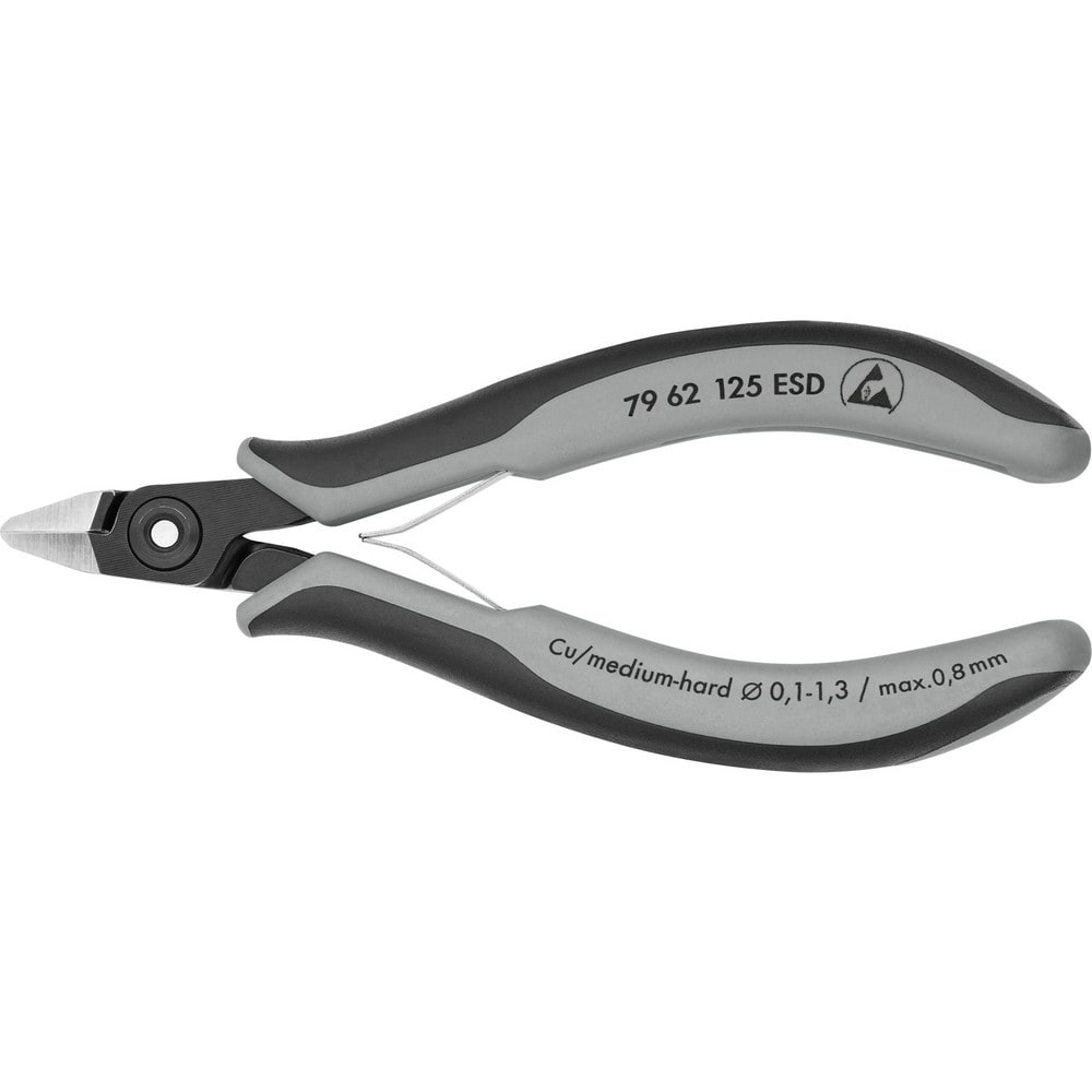 Cutting Pliers, Insulated: No , Overall Length (Inch): 5-1/2in , Head Style: Cutter, Diagonal , Cutting Style: Flush , Handle Color: Blue, Gray  MPN:79 62 125 ESD