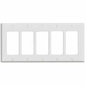 Leviton 80423-W 5-Gang Decora/Gfci Device Decora Standard Thermoset White - Pkg Qty 10 80423-W