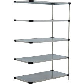 Nexel® 5 Shelf Galvanized Steel Solid Shelving Unit Add On 24