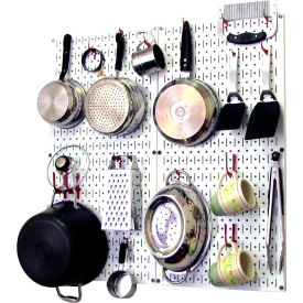 Wall Control Kitchen Pegboard Pack Storage & Organization Kit White/Red 32