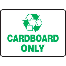 AccuformNMC™ Cardboard Only Label w/ Recycle Sign Aluminum 10