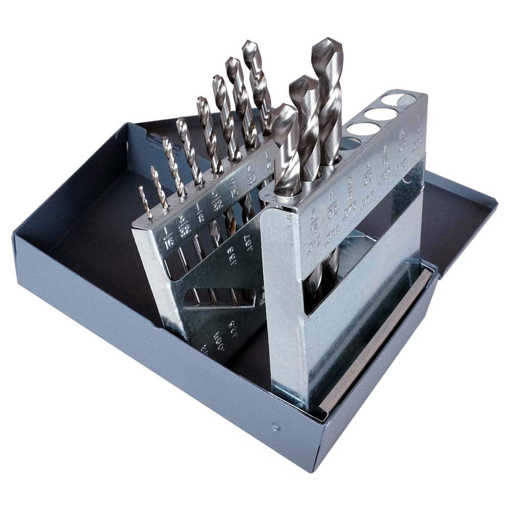 Drill Bit Set: Jobber Length Drill Bits, 11 Pc, 0.0625