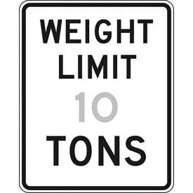 AccuformNMC™ Weight Limit Tons Semi-Custom Traffic Sign Aluminum 30