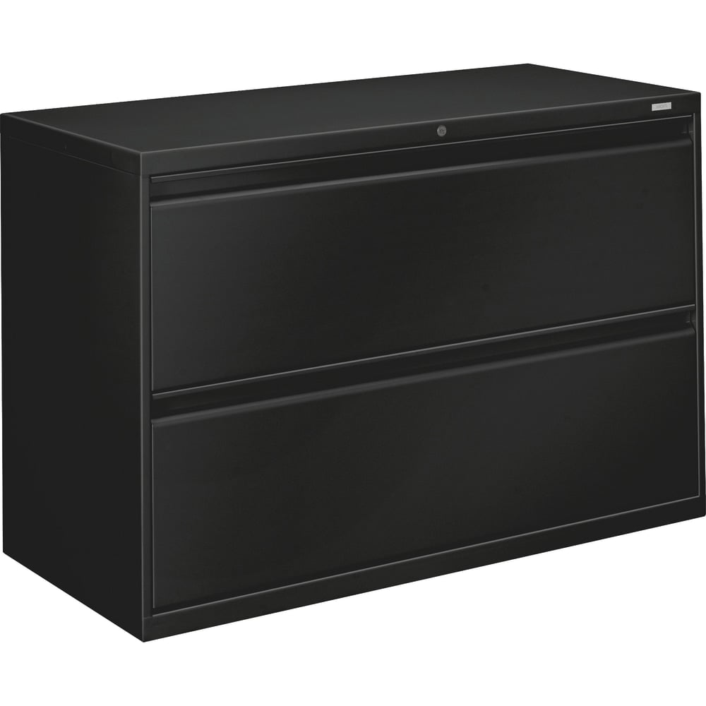 HON Brigade 800 42inW x 19-1/4inD Lateral 2-Drawer File Cabinet, Black MPN:HON892LP