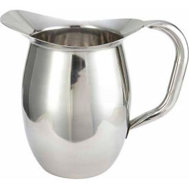 Winco WPB-2 Deluxe Bell Pitcher 2 Qt Stainless Steel - Pkg Qty 3 WPB-2