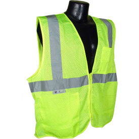 Radians® SV2Z Economy Class 2 Mesh Safety Vest W/ Zipper Hi-Vis Green 4XL - Pkg Qty 12 SV2ZGM4X