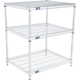 Nexel® 3 Shelf Stainless Steel Wire Shelving Unit Starter 30