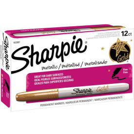 Sharpie® Permanent Marker Fine Metallic Gold Dozen 1823889