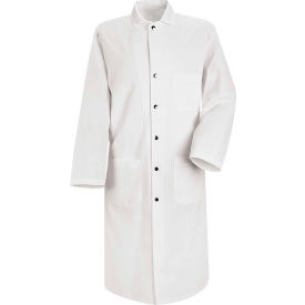 Red Kap® Snap-Front Butcher Coat Spun Polyester White S KS58WHRGS