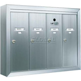 Surface Mount Vertical 1250 Series 4 Door Mailbox Anodized Aluminum 12504SMSHA