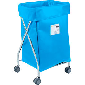 R&B Wire Products Wide Collapsible Hamper Steel Electric Blue Vinyl Bag 655EBLU