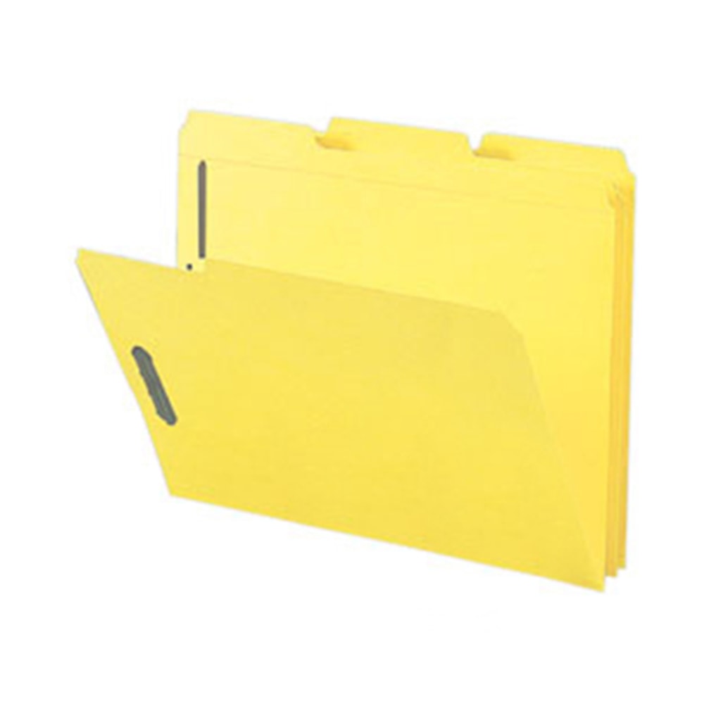 Smead Color Reinforced Tab Fastener Folders, Letter Size, 1/3 Cut, 100% Recycled, Yellow, Pack Of 50 (Min Order Qty 2) MPN:12941