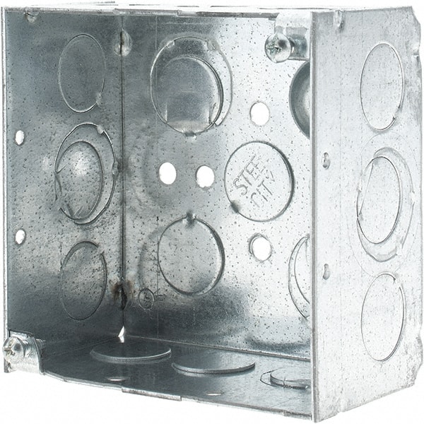 Electrical Junction Box: Steel, Square, 4