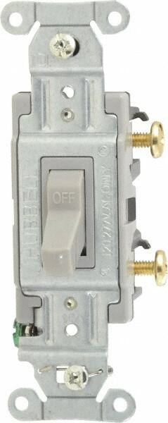 1 Pole, 120 to 277 VAC, 15 Amp, Commercial Grade Toggle Wall Switch MPN:CS115GY