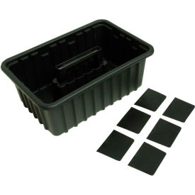 Homak HA01016116 Plastic Tote w/6 Dividers Black HA01016116