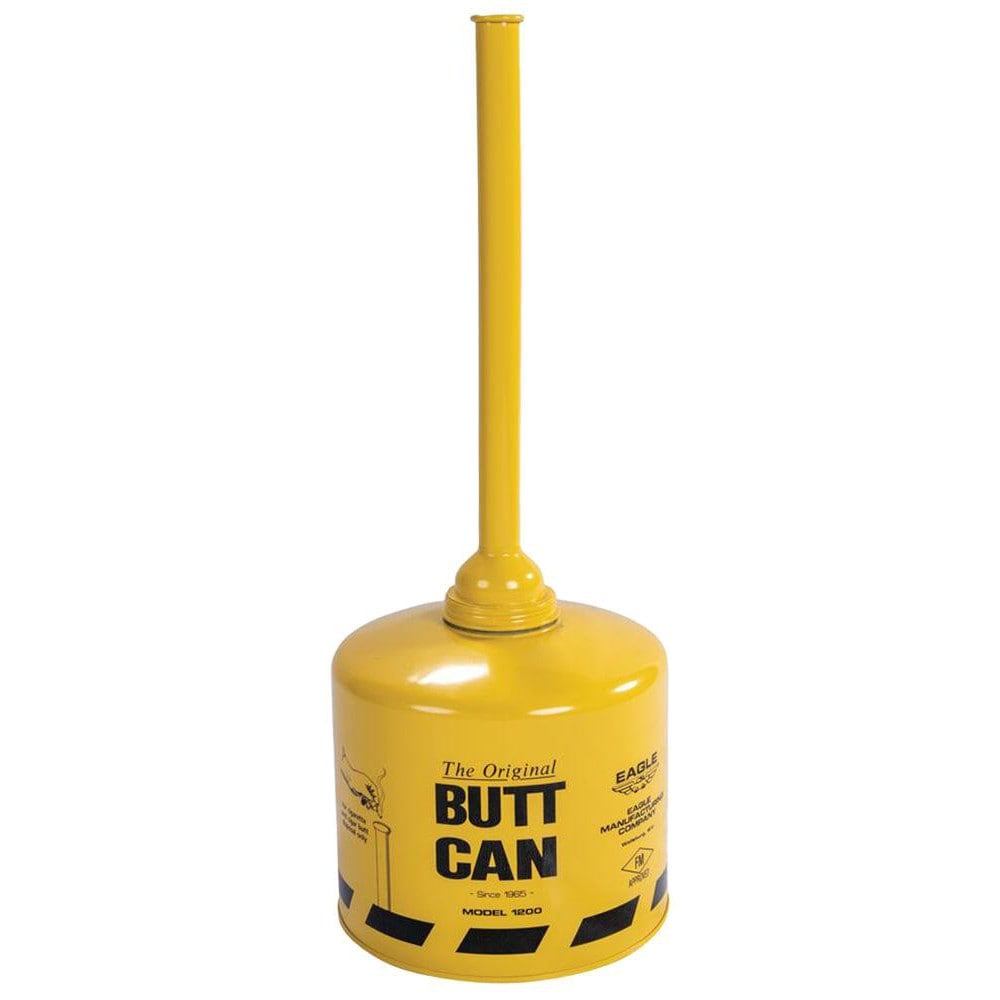 Cigarette-Waste Receptacles & Butt Cans, Product Type: Cigarette Receptacles , Material: Steel , Mount Type: Freestanding , Volume Capacity: 5.0gal  MPN:1200YELLOW