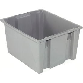 GoVets™ Stack and Nest Storage Container SNT225 No Lid 23-1/2 x 19-1/2 x 10 Gray - Pkg Qty 3 317GY274