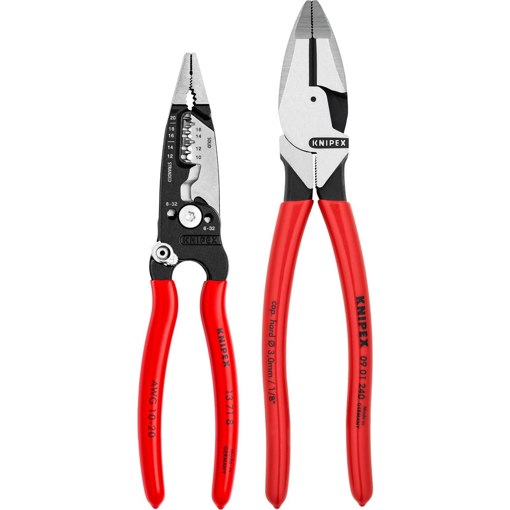 Plier Sets, Plier Type Included: High Leverage Lineman's Pliers, Forged Wire Stripper , Container Type: None , Handle Material: Plastic, Non-Slip Plastic  MPN:9K 00 80 148 US