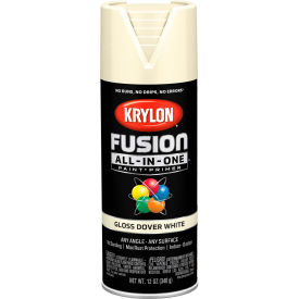 Krylon Fusion All-In -One Combination Aerosol Paint & Primer Gloss Dover White 12 oz. - Pkg Qty 6 K02706007