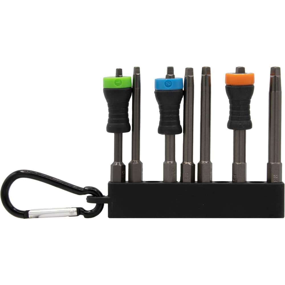 Power & Impact Screwdriver Bit Sets, Set Type: Carabiner Set , Bit Type: Driver , Overall Length Range: 1 to 2.9 in , Point Type: Square , Drive Size: 1/4  MPN:MDR-RCS7