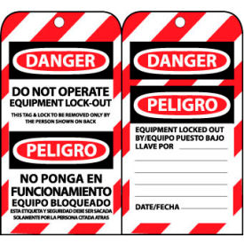 Bilingual Lockout Tags - Do Not Operate Equipment Lock-Out SPLOTAG11