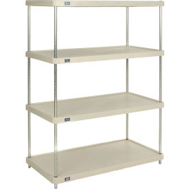 Nexel® 4 Shelf Solid Plastic Shelving Unit Poly-Z-Brite® Posts 48