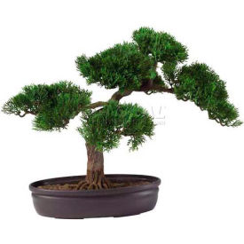 Nearly Natural 16'' Cedar Bonsai Silk Plant 4106