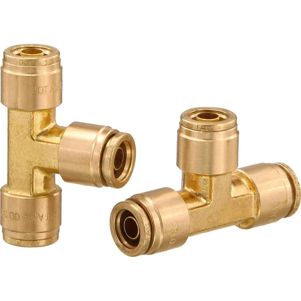 Metal Push-To-Connect Tube Fittings, Connection Type: Push-to-Connect , Material: Brass , Tube Outside Diameter: 1/4 , Standards: DOT  MPN:PC64-DOT-4