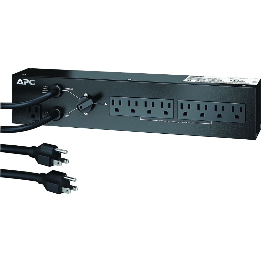 APC by Schneider Electric 8-Outlets 1.5kVA PDU - NEMA 5-15P - 8 x NEMA 5-15R - 1500 W - 8 ft Cord Length - Rack-mountable MPN:SBP1500RM
