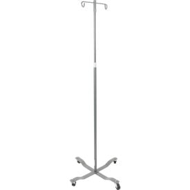 Drive Medical 13033SV Economy Removable Top IV Pole Silver Vein 2 Hook 40