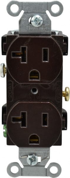 Straight Blade Duplex Receptacle: NEMA 5-20R, 20 Amps, Self-Grounding MPN:CR20