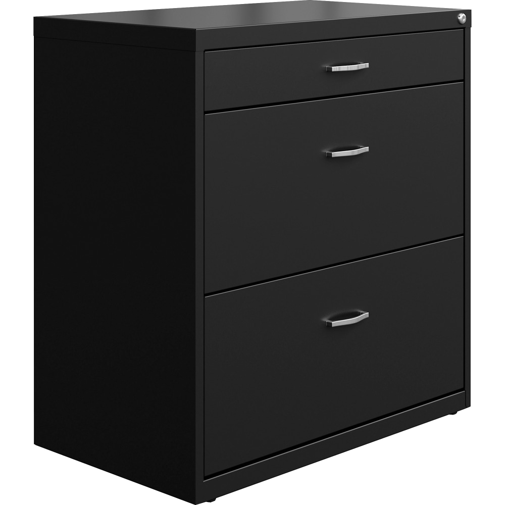 NuSparc Lateral File - 30in x 17.6in x 31.8in - 2 x Drawer(s) for File - Letter - Lateral - Versatile, Storage Drawer, Hanging Rail, Interlocking, Ball-bearing Suspension, Removable Lock, Durable - Black - Steel - Recycled MPN:LF318BBBK