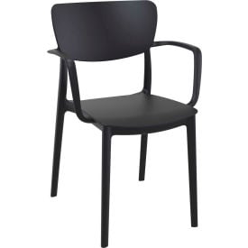 Siesta Lisa Resin Outdoor Dining Arm Chair Black - Pkg Qty 2 ISP126-BLA