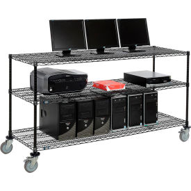 Nexel™ 3-Shelf Mobile Wire Computer LAN Workstation 72