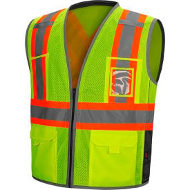 GSS Safety Class 2 Hype-Lite Safety Vest with X Back S/M Lime 1611-SM/MD