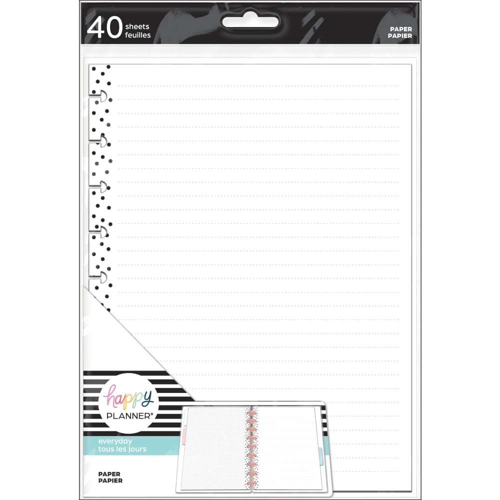 Happy Planner Classic Filler Paper, 40 Sheets, 7in x 9-1/4in, Simple Dots (Min Order Qty 9) MPN:AFCFP40-075