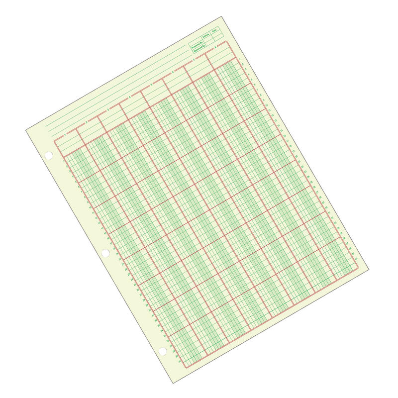 Adams Analysis Pad, 8 1/2in x 11in, 100 Pages (50 Sheets), 8 Columns, Green (Min Order Qty 10) MPN:ACP85118