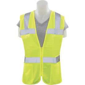 ERB® Girl Power At Work™ S720 ANSI Class 2 Women's Safety Vest Zipper Closure S Lime WEL61915LISM