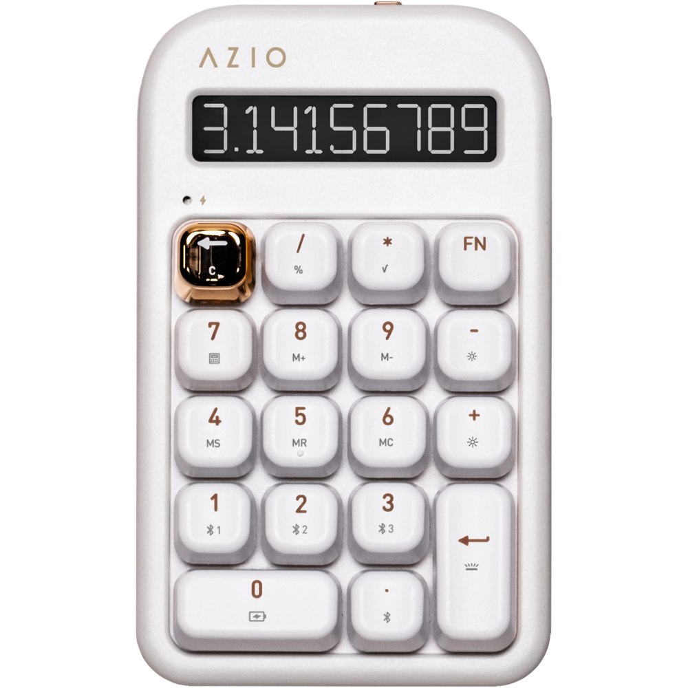 AZIO IZO Number Pad/Standalone Calculator, Blue Switches, White Blossom, AZI917800F063 MPN:IN103-US