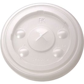 Fabri-Kal® Drink Cup Flat Lids w/ X-Style Slot Fits 12 - 14 oz. Cups Translucent 1000/Carton 9508216