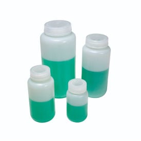 United Scientific™ Reagent Bottle Wide Mouth HDPE 500ml Capacity Clear Pack of 125 33409-BULK