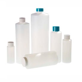 Qorpak PLC-03391 2oz Natural HDPE Cylinder Bottle with 24-410 White PP Cap Case of 48 PLC-03391